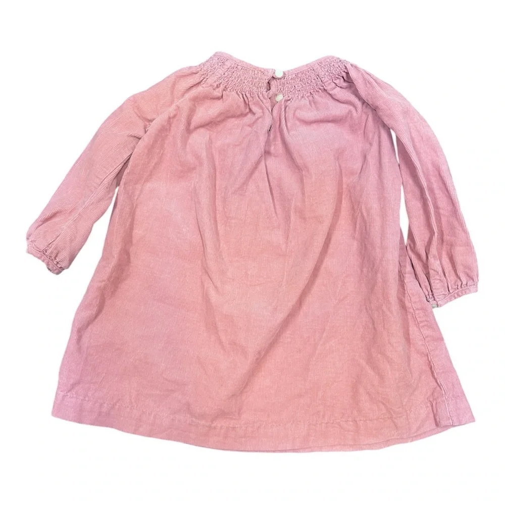 Ralph Lauren Pink Smocked Corduroy A-Line Dress